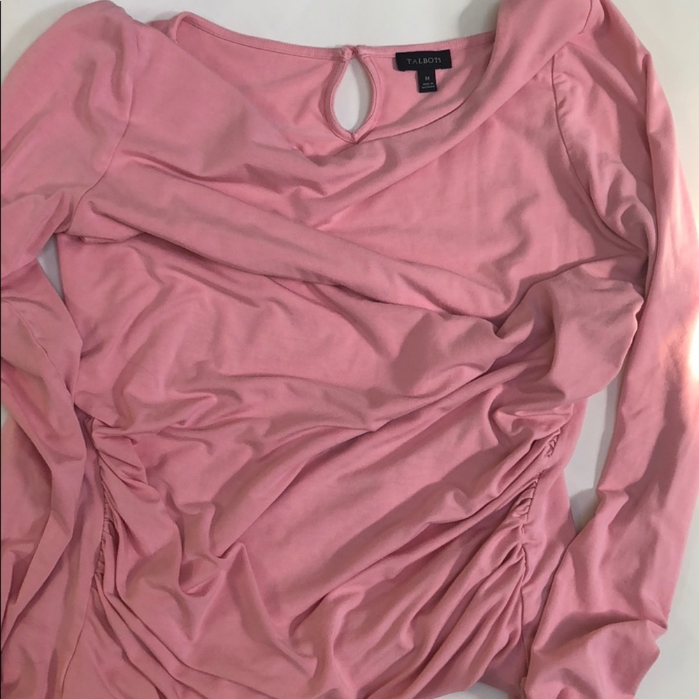 Talbots long sleeve side ruffle top